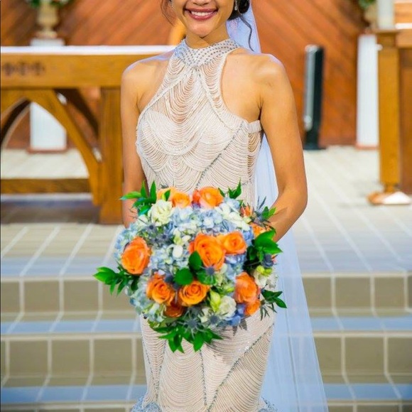 Customized hand made beaded Ivory Wedding Gown - Picture 4 of 4